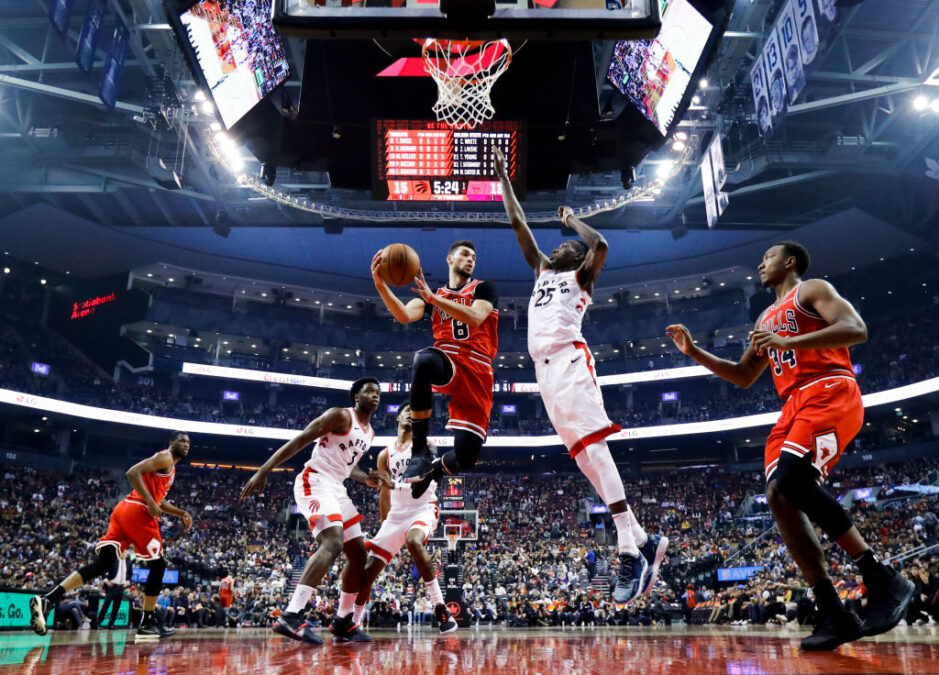 Chicago Bulls vs Toronto Raptors. Partido de pretemporada de baloncesto de la NBA en el Scotiabank Arena el 13 de octubre de 2019 en Toronto (Canadá). Foto de Mark Blinch (Getty Images)