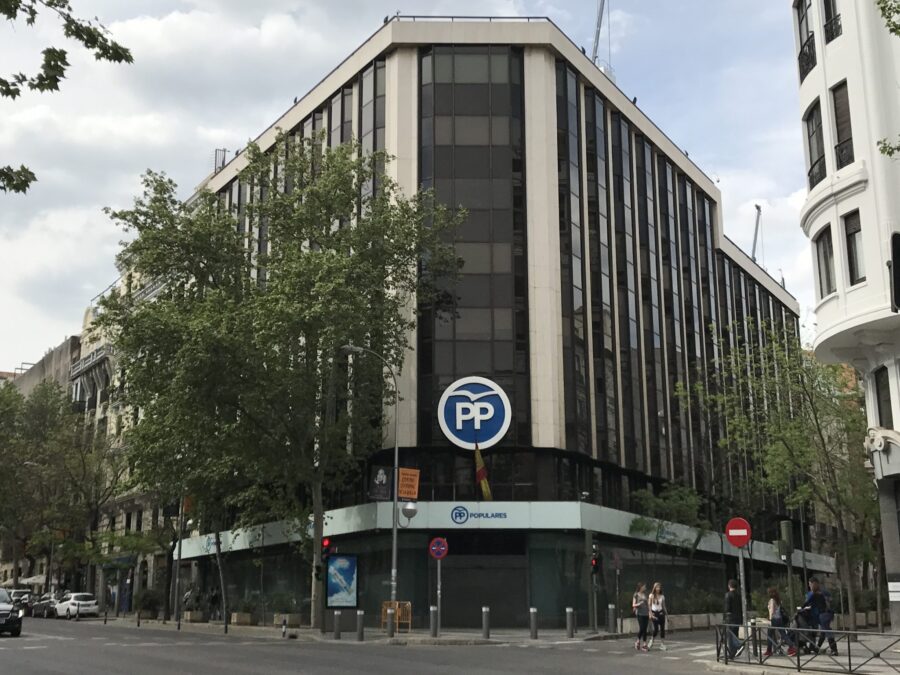 Edificio de la sede del PP en la calle Génova en Madrid.