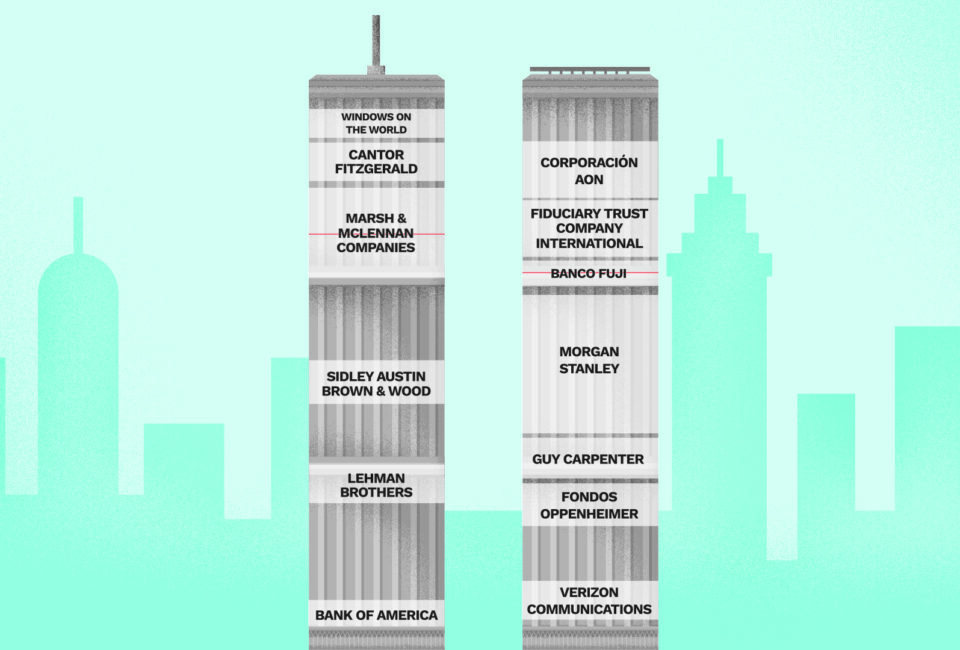 20 años de los atentados de las Torres Gemelas: estas eran las mayores empresas que ocupaban los edificios