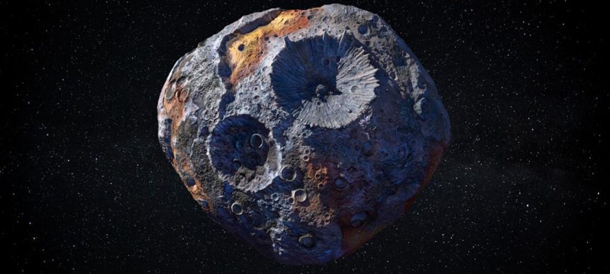 Concepto artístico del asteroide 16 Psyche. (Foto: Maxar/ASU/P.Rubin/NASA/JPL-Caltech)