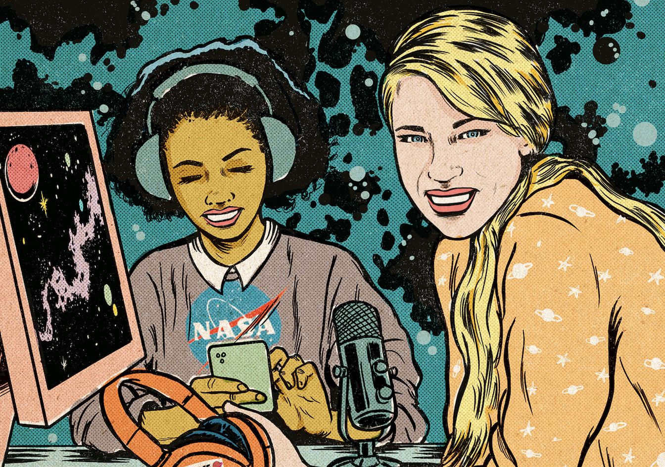 Ilustración podcast mujeres