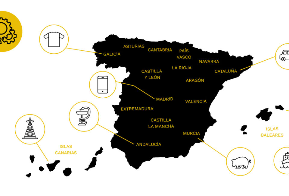 El mapa de las empresas más grandes por comunidad autónoma