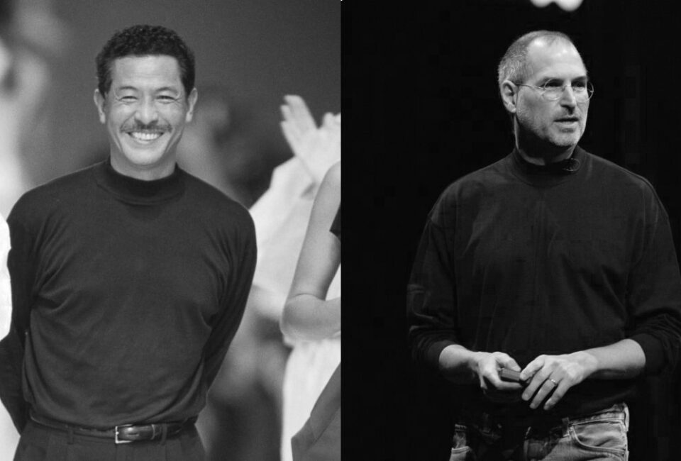 Esta es la historia del icónico  cuello vuelto de Issey Miyake y Steve Jobs