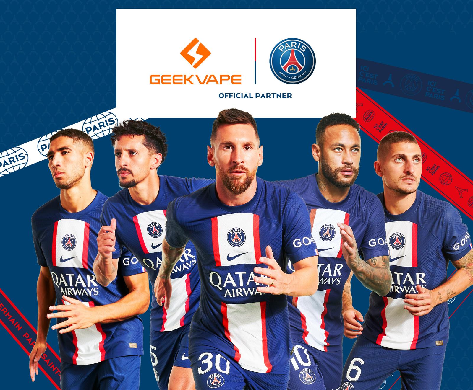 El Paris Saint-Germain anuncia su asociación con Geekvape, marca líder de vapeo