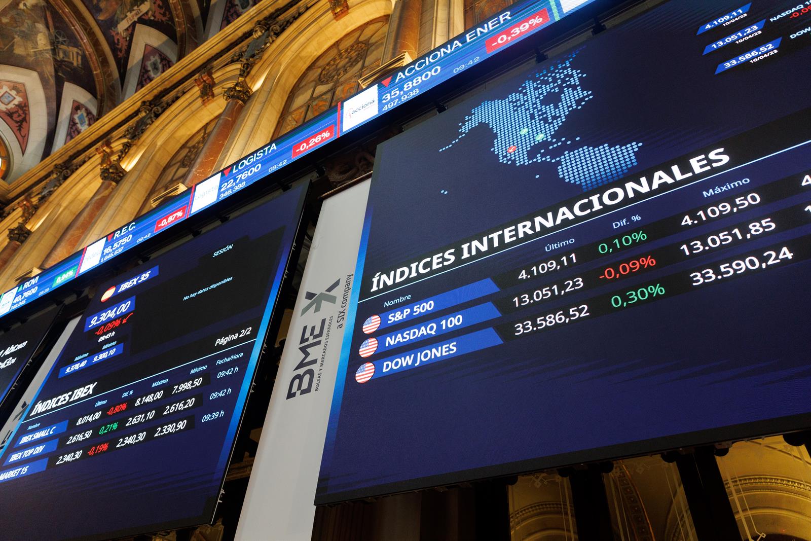 El Ibex cierra la sesión con una caída del 0,56% y se acerca de nuevo a los 9.200 enteros