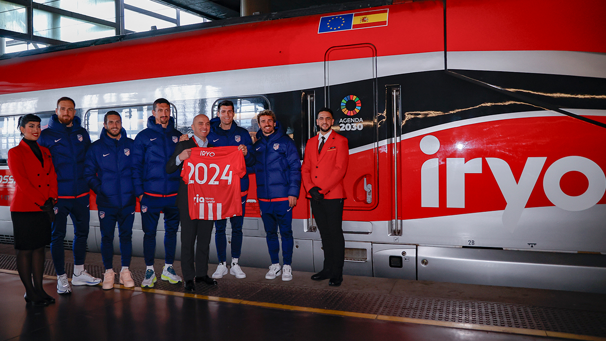 Iryo se alía con el Atlético de Madrid trasladando al equipo a Sevilla