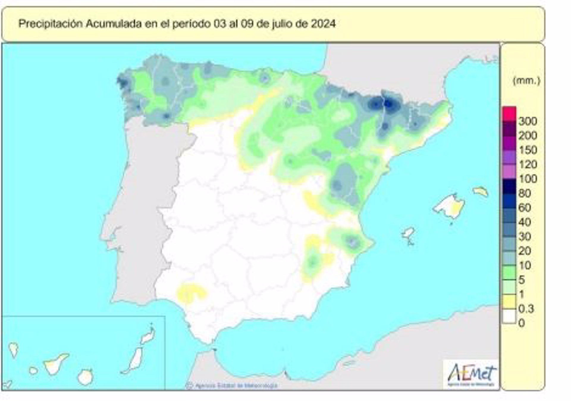 Las lluvias acumuladas desde octubre se mantiene un 5% por encima de su valor normal