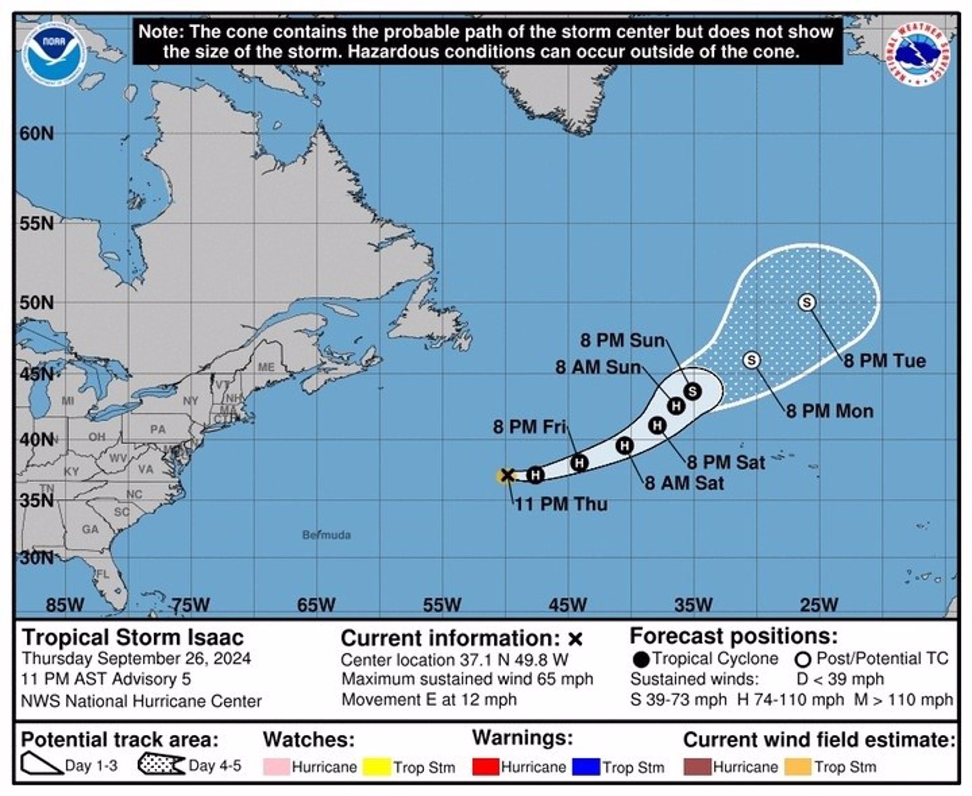 El ciclón tropical ‘Isaac’ podría alcanzar categoría de huracán, pero a España llegaría como borrasca, según AEMET