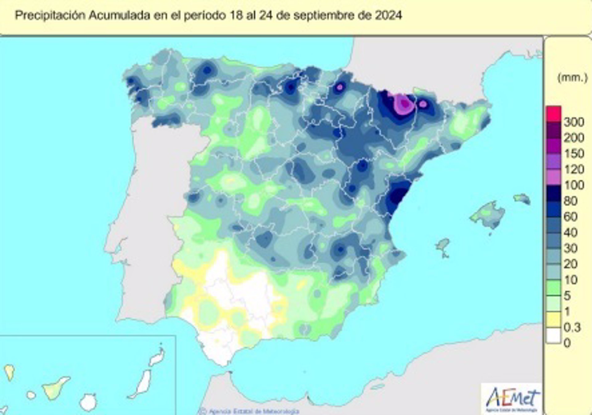 Las lluvias en España están un 5% por encima de su valor normal a menos de una semana del cierre del año hidrológico