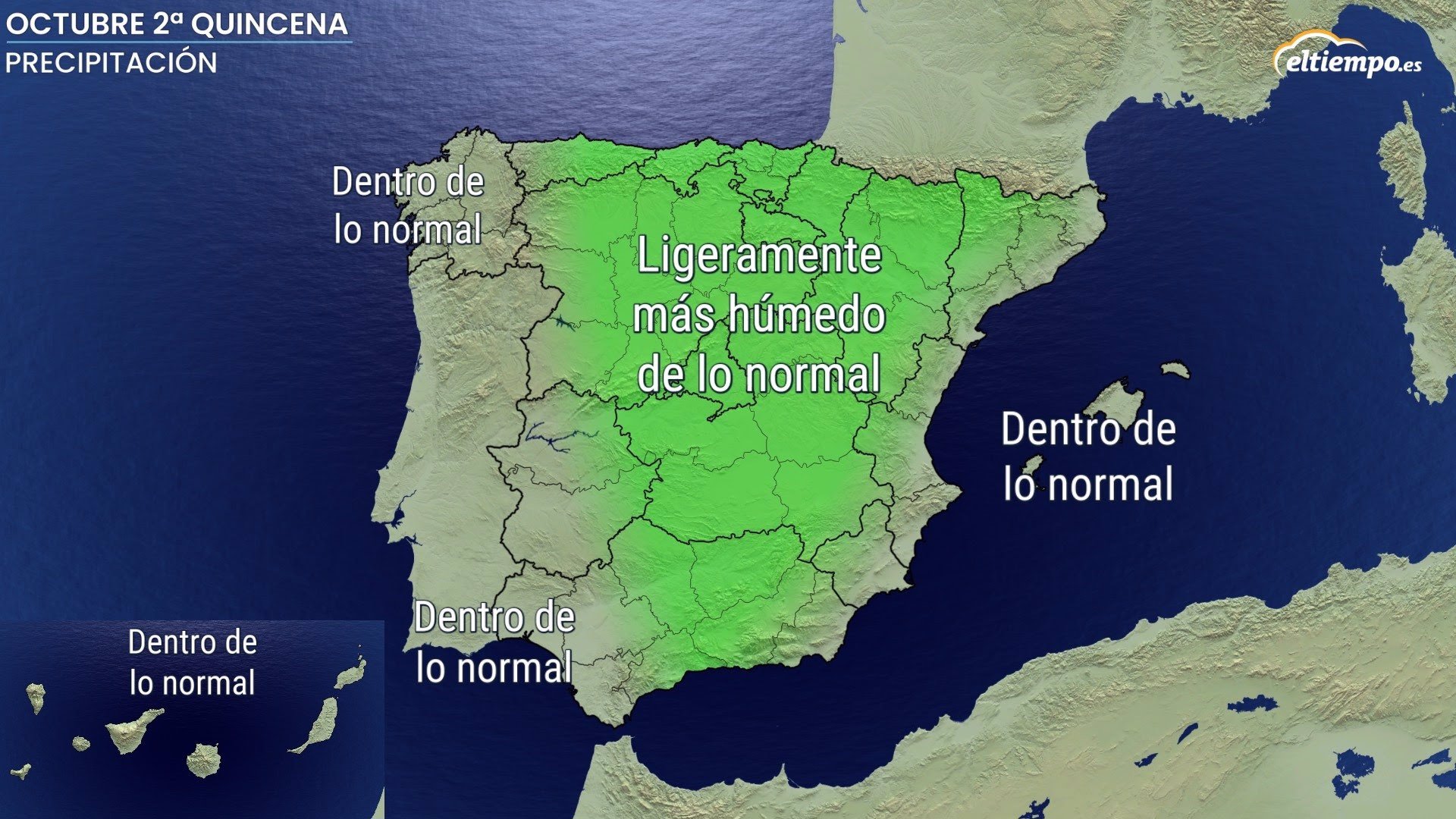 Octubre acabará con lluvias en la mitad de España y temperaturas algo superiores en el norte y este, según Eltiempo.es