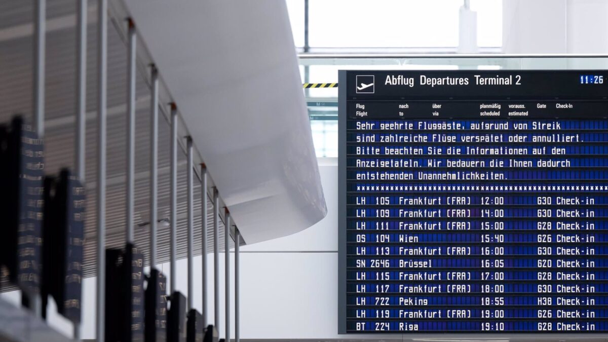 El sindicato Verdi convoca una huelga en 11 aeropuertos alemanes para el próximo lunes