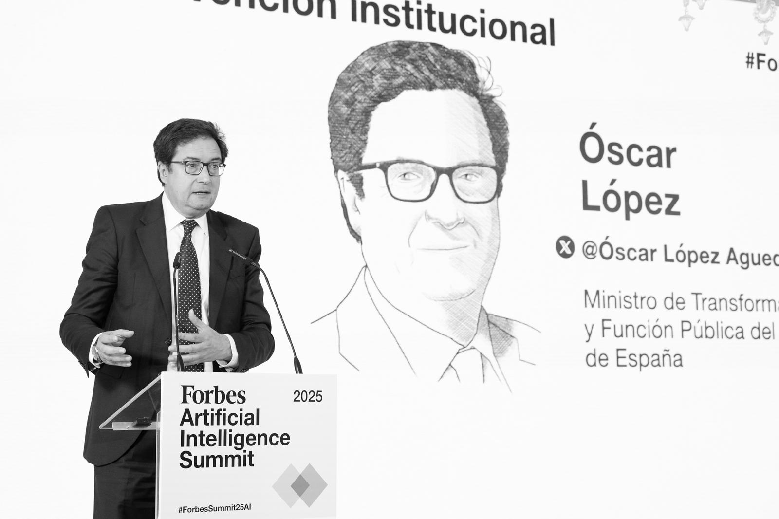 El ministro Óscar López, en Forbes Artificial Intelligence Summit 2025: «España destina uno de cada tres euros en transformación digital»