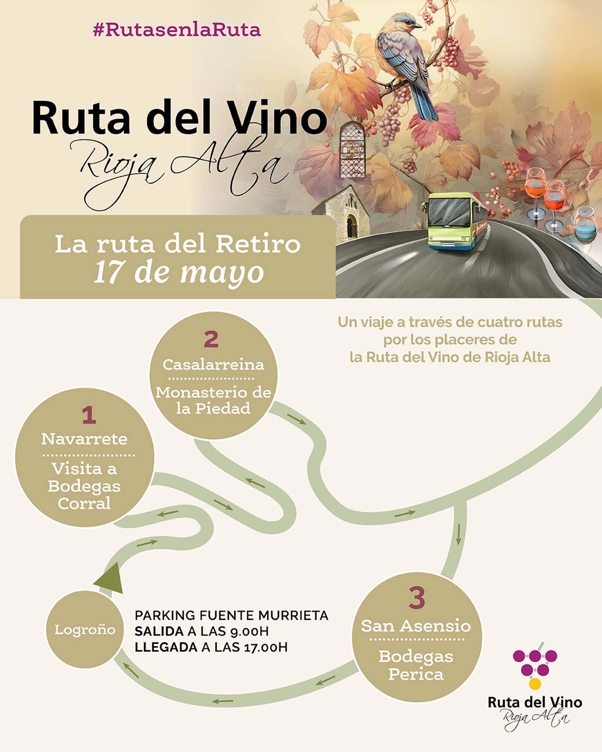Las #RutasenlaRuta culminan sus experiencias por la Rioja Alta con un maridaje entre vino y el mejor patrimonio