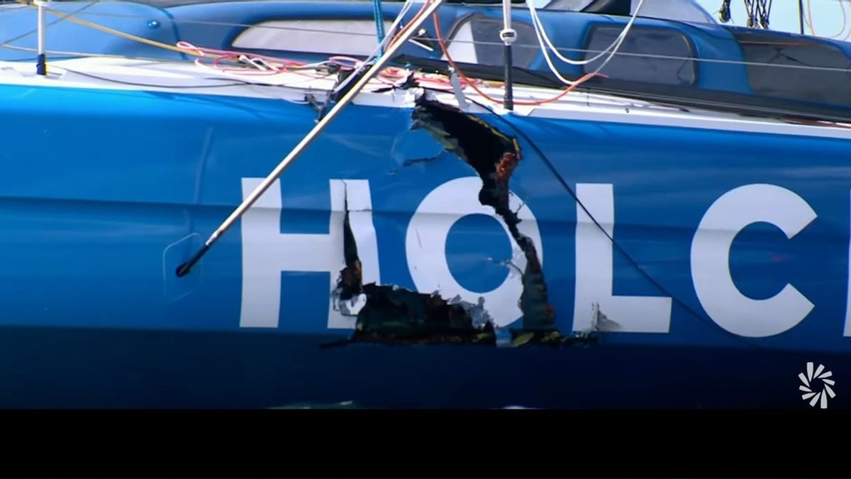 Espectacular colisión entre Allagrande y Holcim en la salida de The Ocean Race Europe