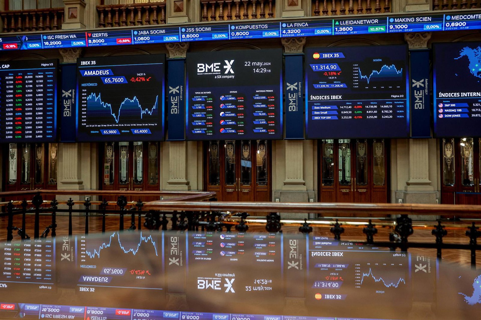 El Ibex 35 frena su racha de máximos y cae un 0,27% para perder por la mínima los 15.500 puntos