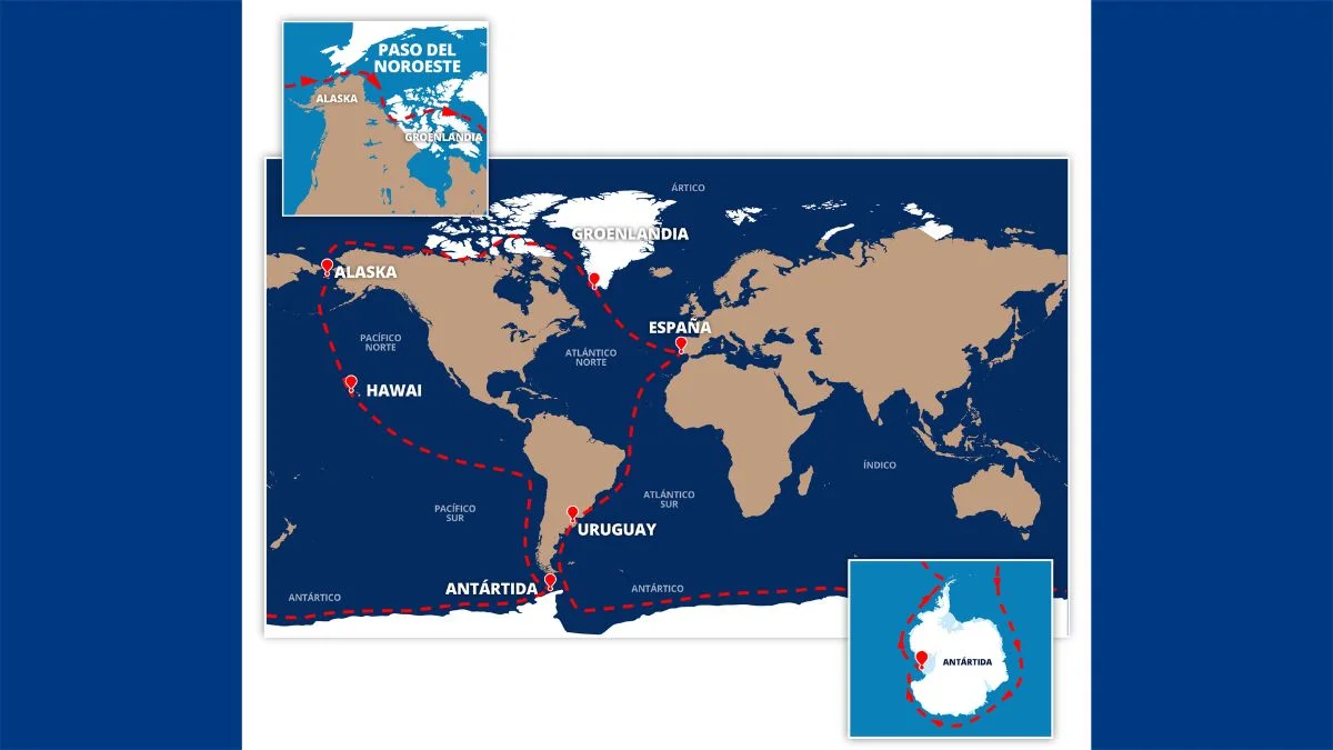 La vuelta al mundo vertical (de la Antártida al Ártico) zarpará el 15 de noviembre de Castellón