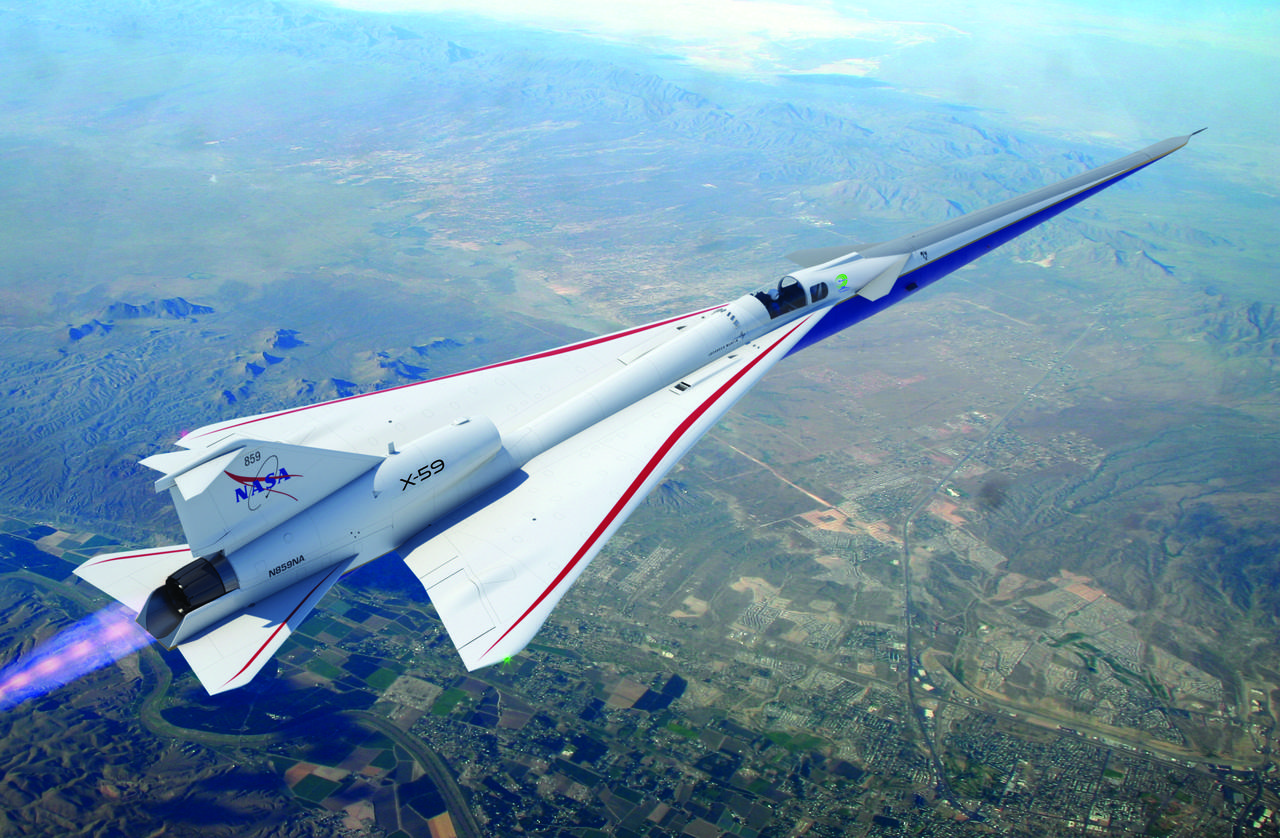 Así ha sido el primer vuelo del X-59, el avión supersónico silencioso de la NASA