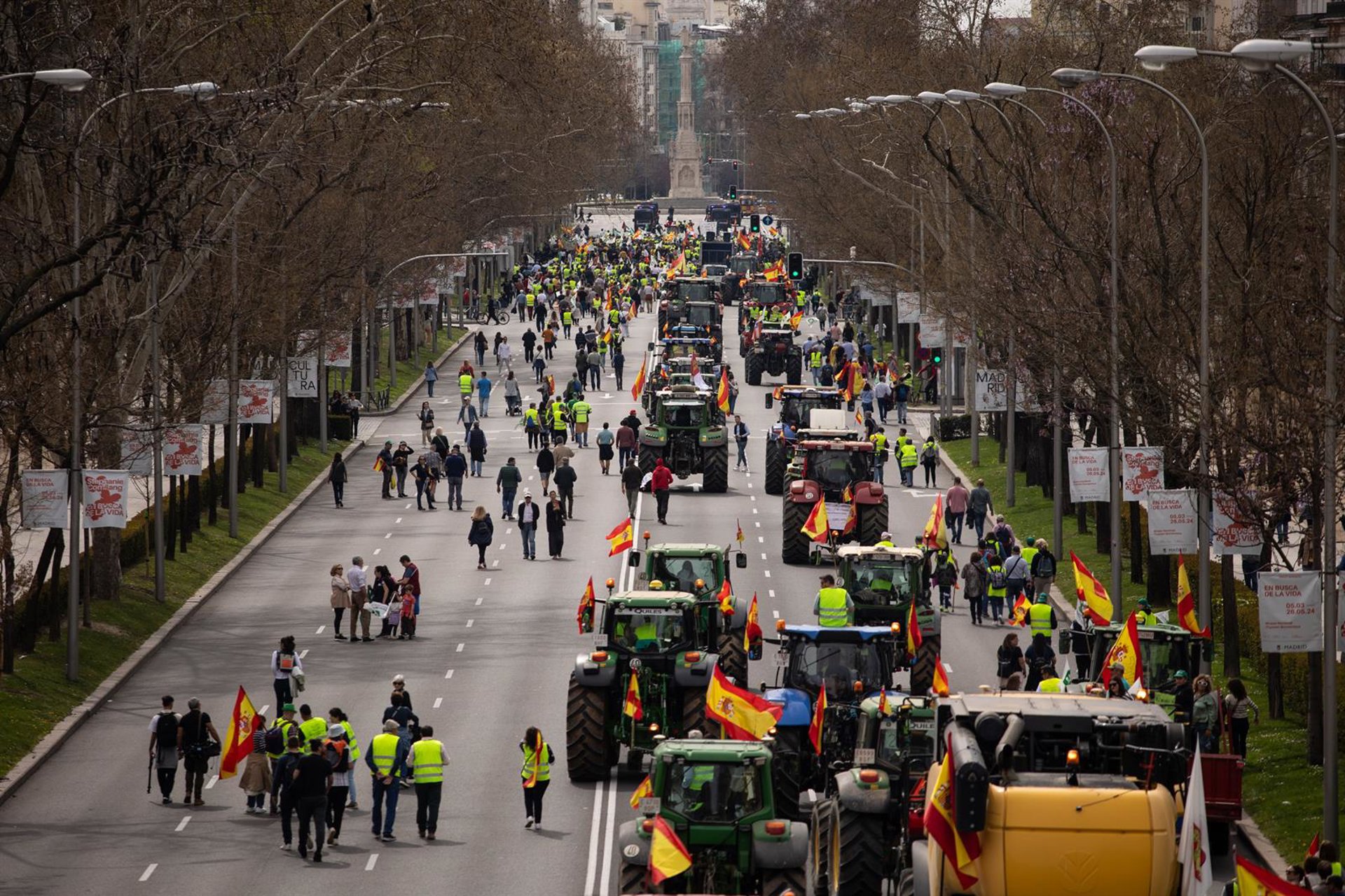 Más de 1.800 efectivos garantizarán la seguridad durante la tractorada del miércoles por Madrid hasta Colón