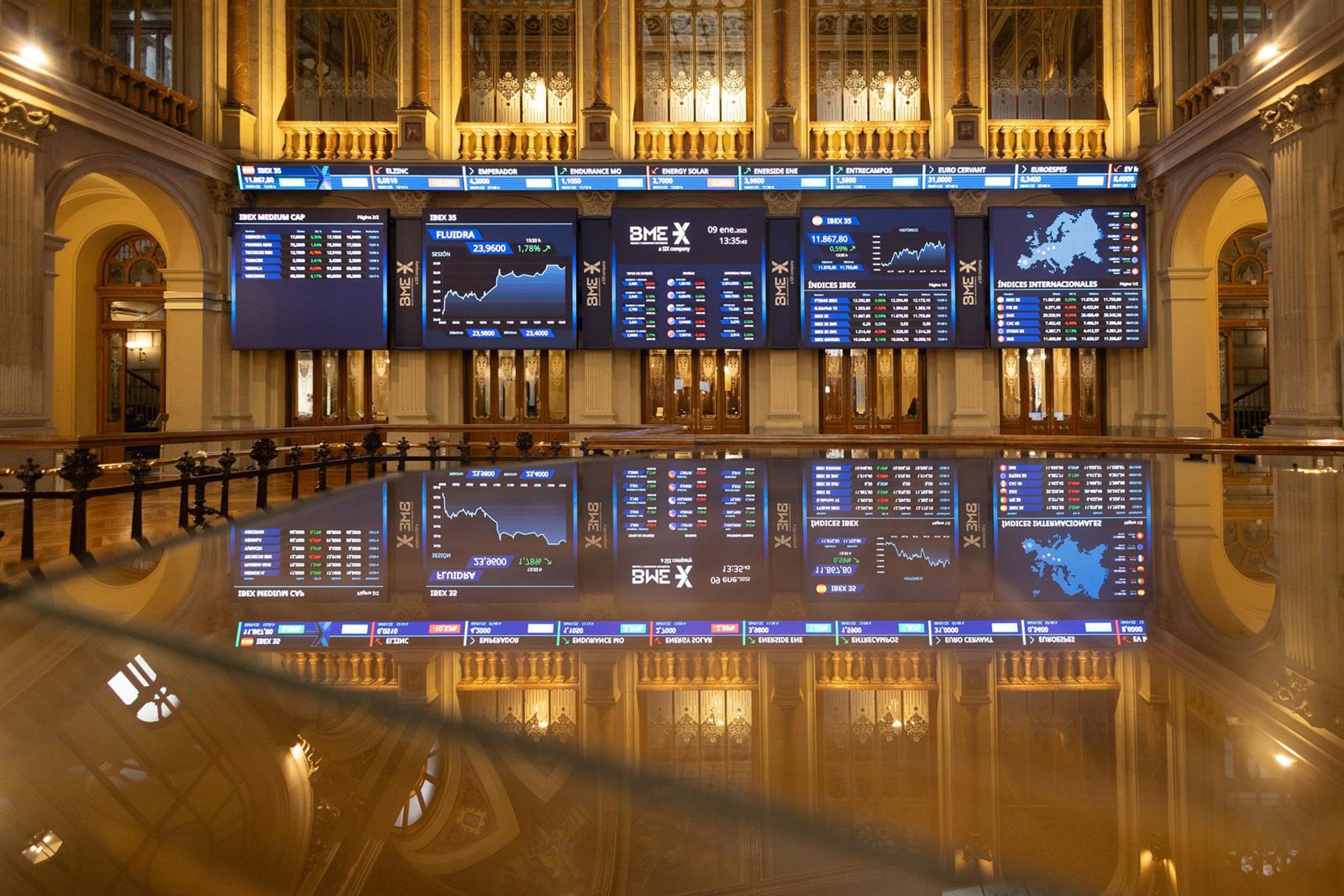 El Ibex 35 cae un 0,9% al mediodía, hasta los 18.000 enteros, ante la reactivación de la tensión geopolítica