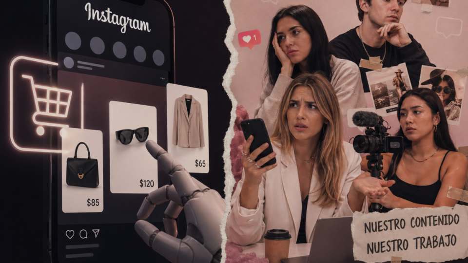 El conflicto entre influencers, inteligencia artificial y el nuevo modelo comercial de Instagram
