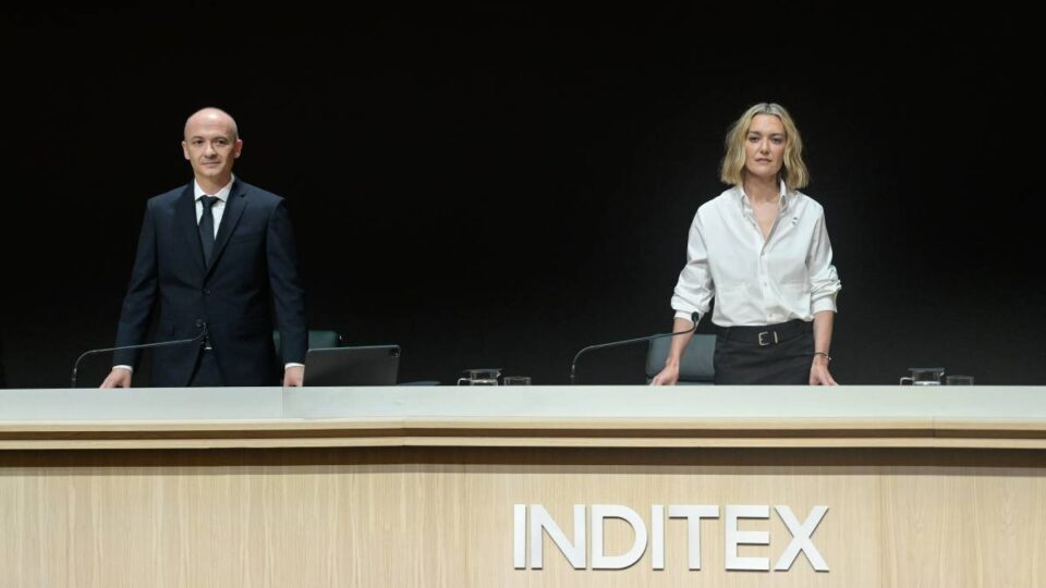 La presidenta de Inditex, Marta Ortega, y el consejero delegado, Óscar García, Maceiras